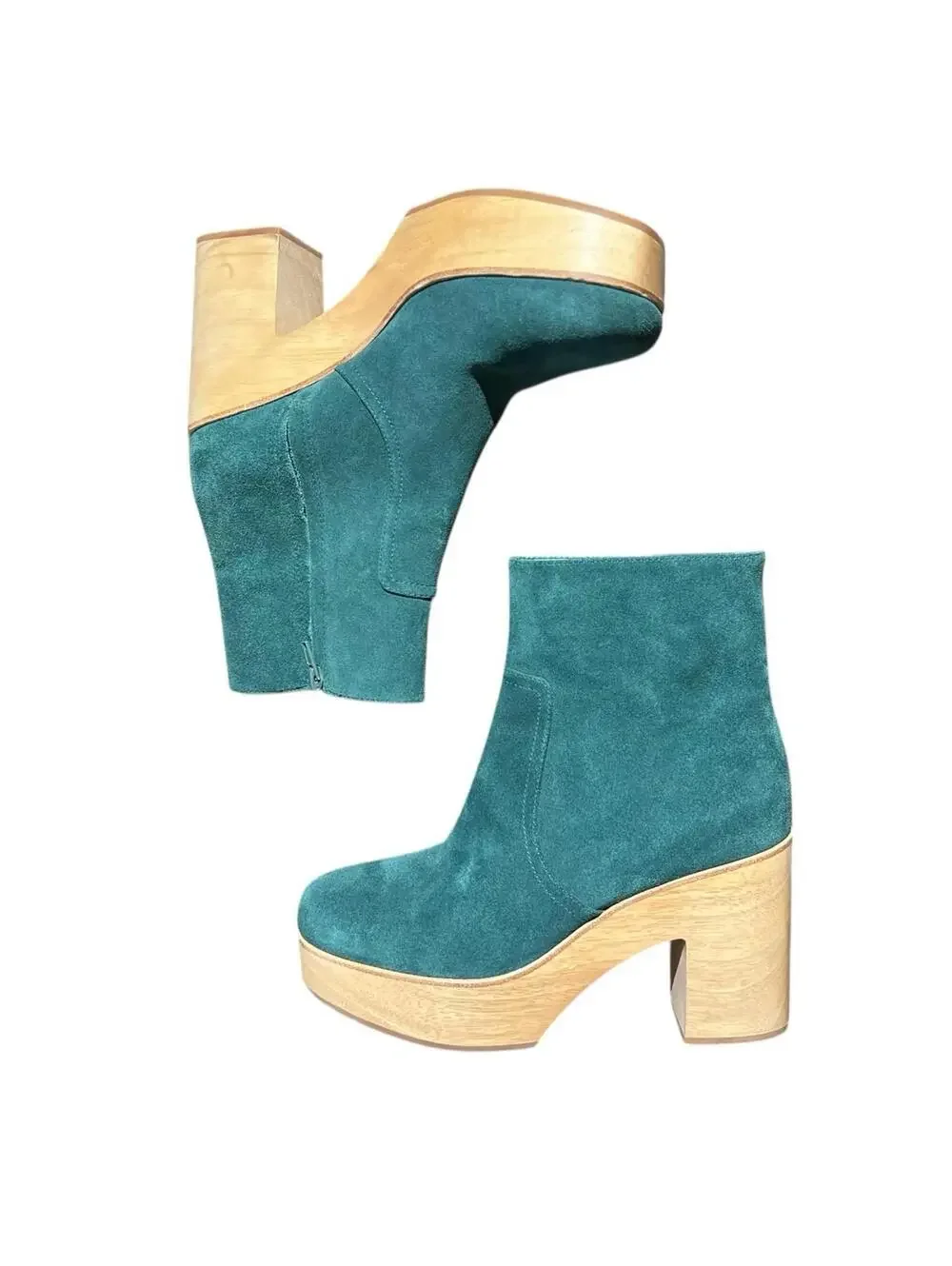 Charlotte Stone Women's Paz Suede Platform Chunky Boots Wood
